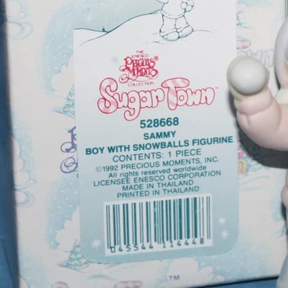 Precious Moments Sugar Town Sammy, Boy with Snowballs Figurine, 528668 - Picture 9 of 9